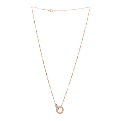 Cartier 18K Pink Gold Diamond Interlocking LOVE Paved Necklace 3 of 5
