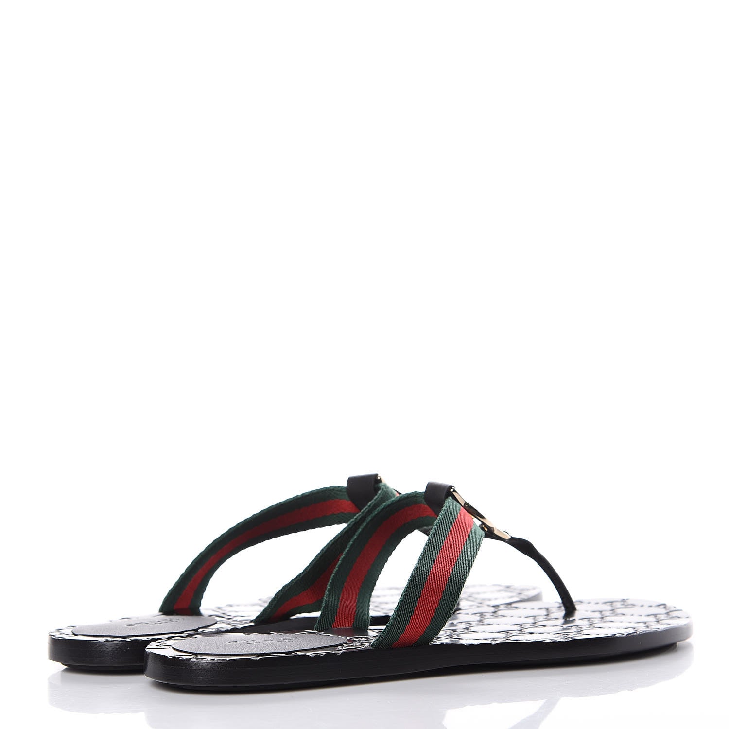 Gucci Nylon Guccissima Web Womens Thong Sandals 38 Green Red Black 8 of 14