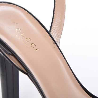 Gucci Malaga Kid Horsebit Platform Sandals 38.5 Black 10 of 20