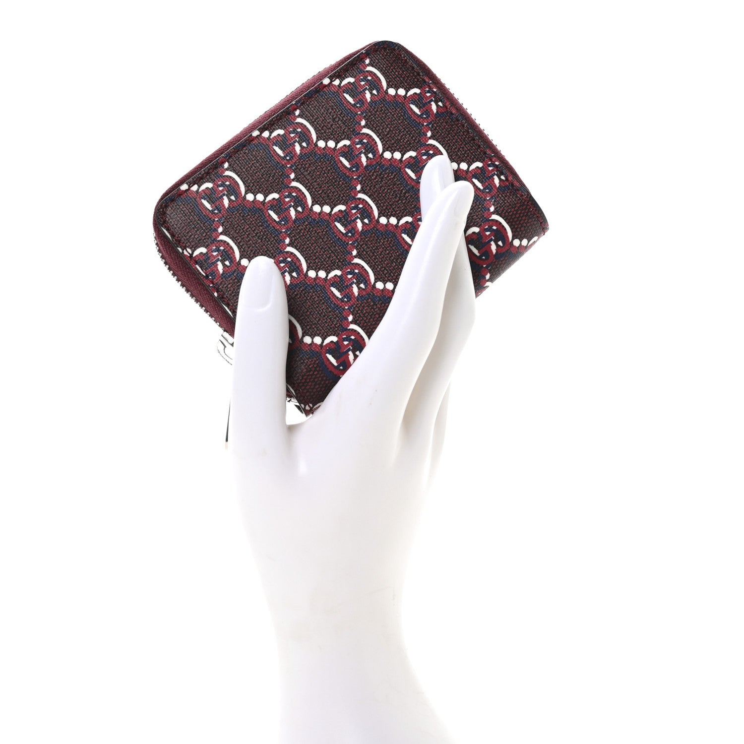 Gucci GG Supreme Shadow Zip Around Wallet Rosso Ancora Red 2 of 8