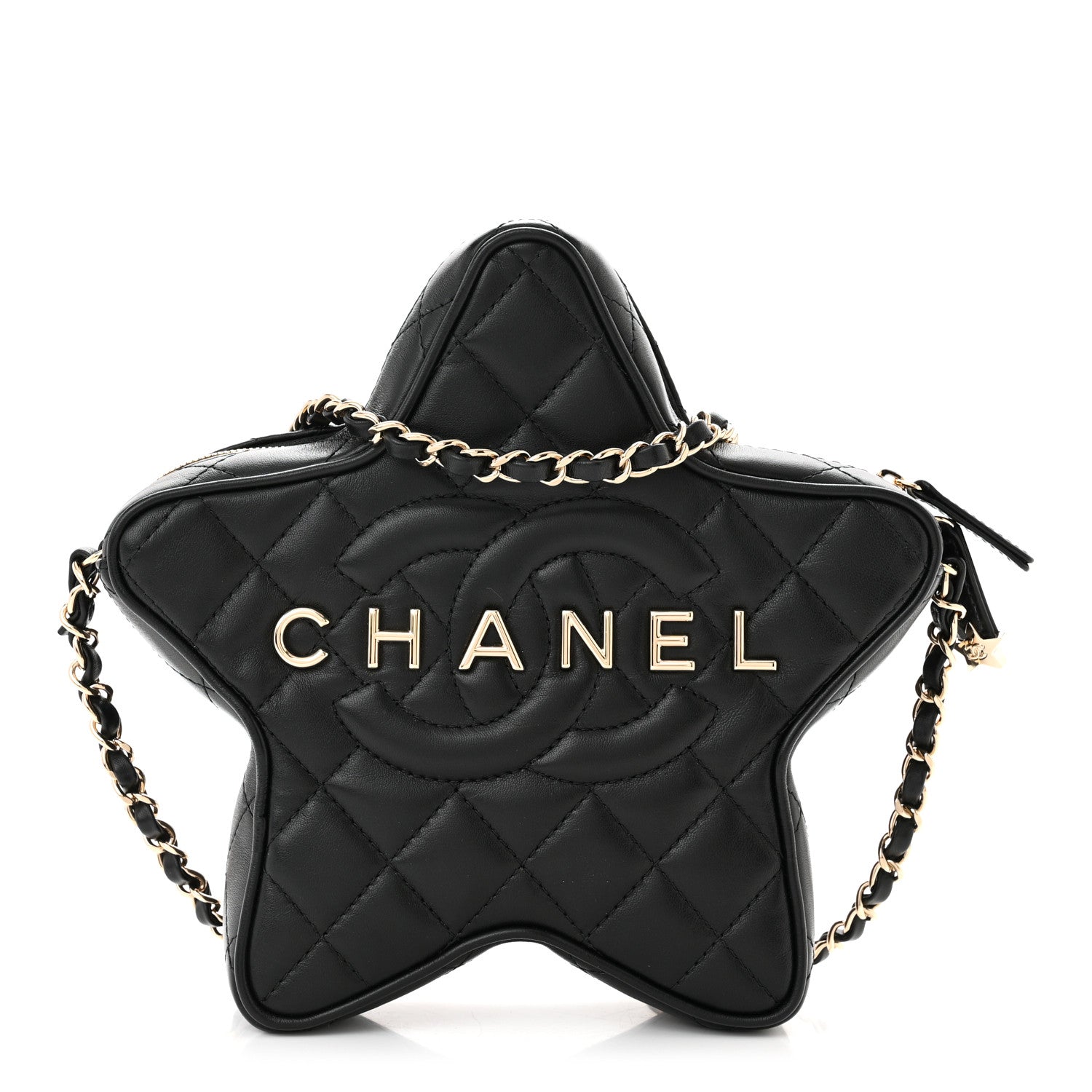 Chanel Lambskin Quilted Walk of Fame Star Bag Black 1 of 11
