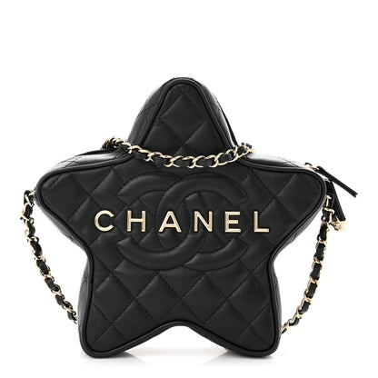 Chanel Lambskin Quilted Walk of Fame Star Bag Black 1 of 11