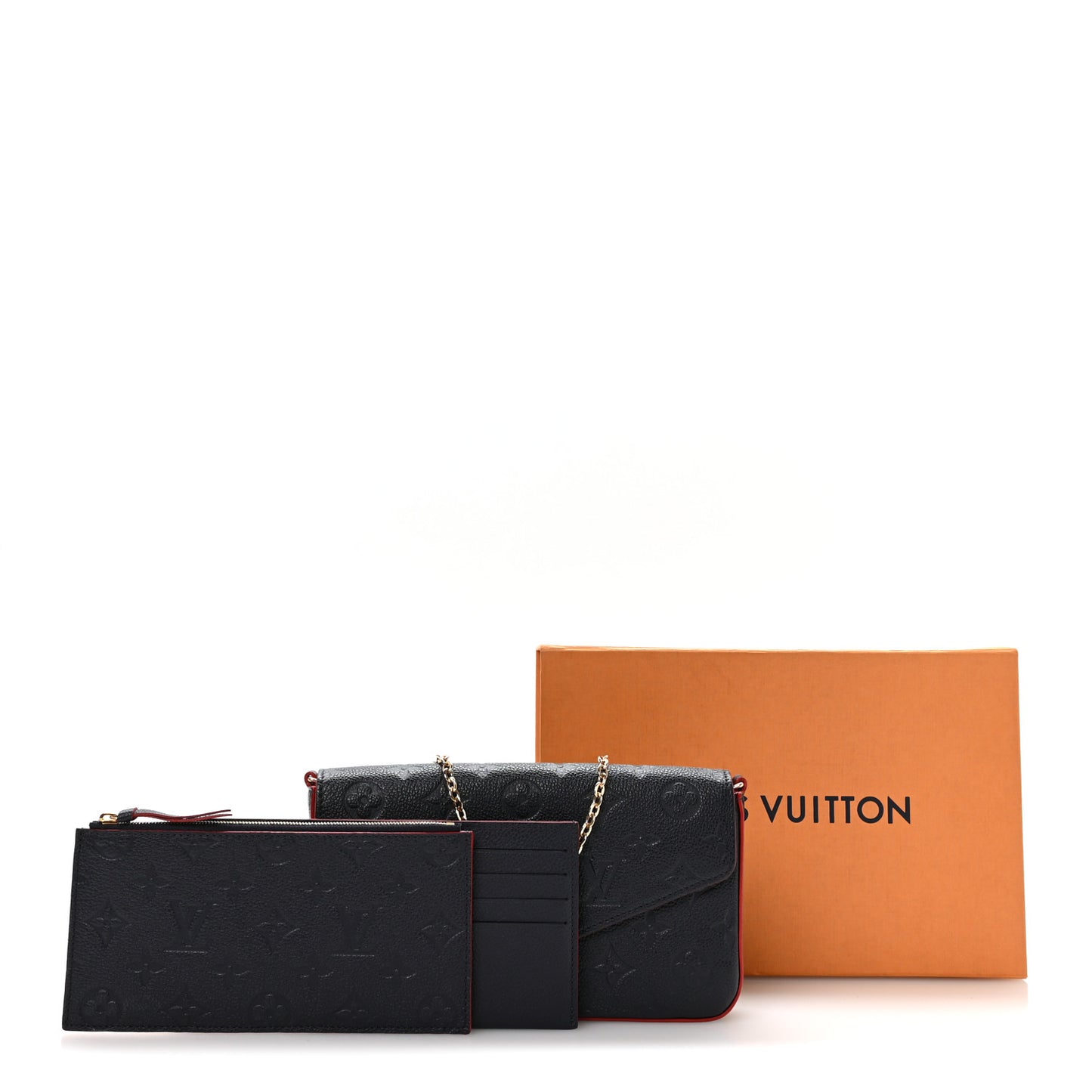 Empreinte Pochette Felicie Chain Wallet Marine Rouge