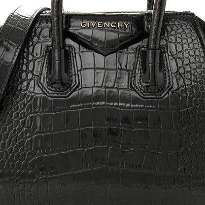 Givenchy Calfskin Crocodile Embossed Mini Antigona Black 8 of 10