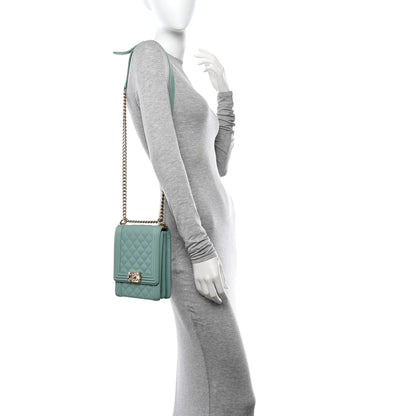 Chanel Caviar Quilted North South Boy Flap Light Blue 2 of 10