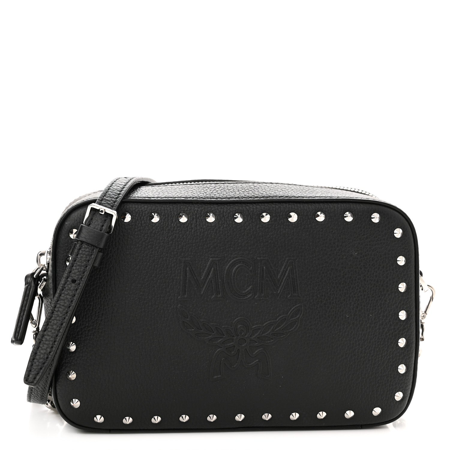 MCM Calfskin Chanswell Studded Camera Bag Black 1 of 10