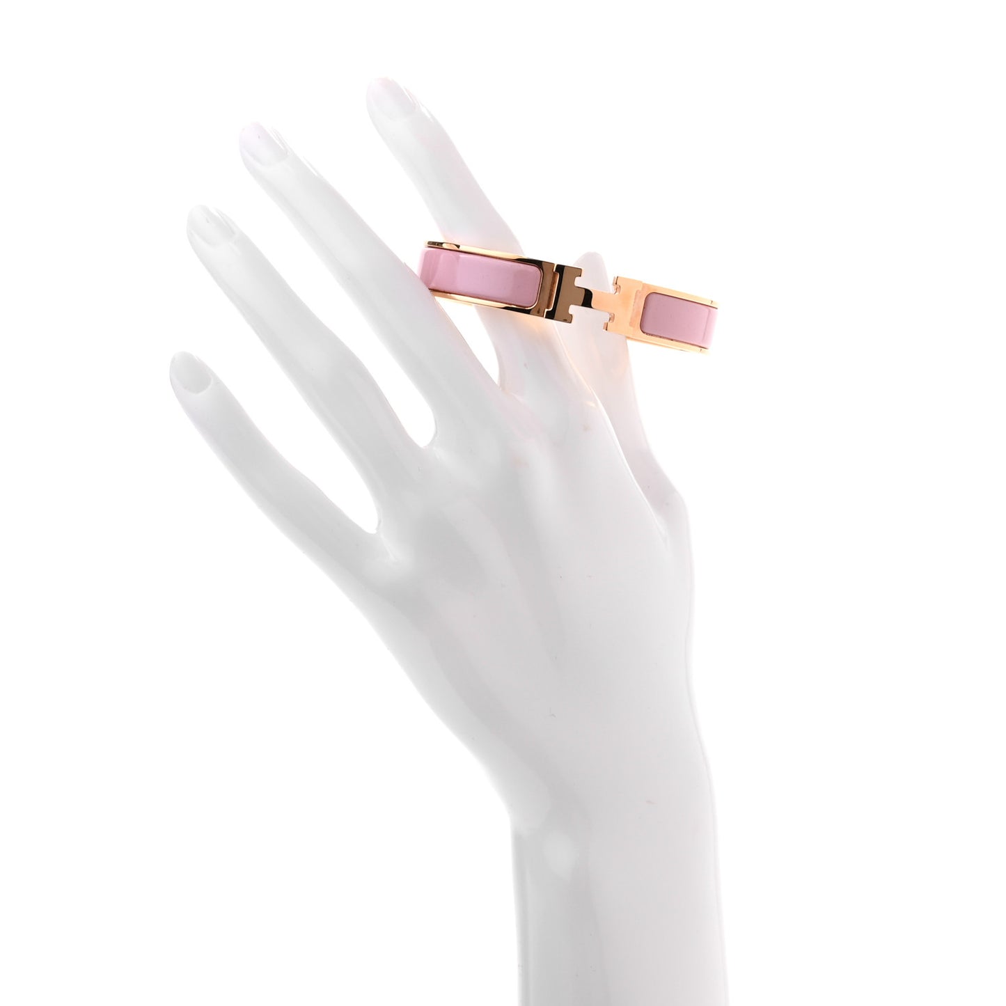 Enamel Narrow Clic Clac H Bracelet GM Rose Nacarat