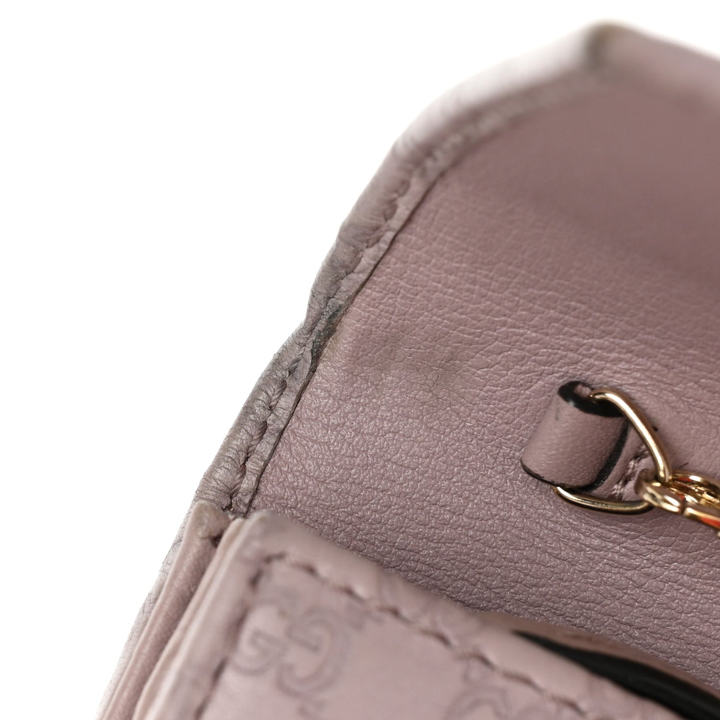 Soft Microguccissima Dice Chain Wallet Mauve