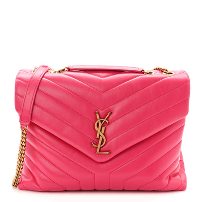 Saint Laurent Calfskin Y Quilted Monogram Medium Loulou Chain Satchel Freesia 1 of 10