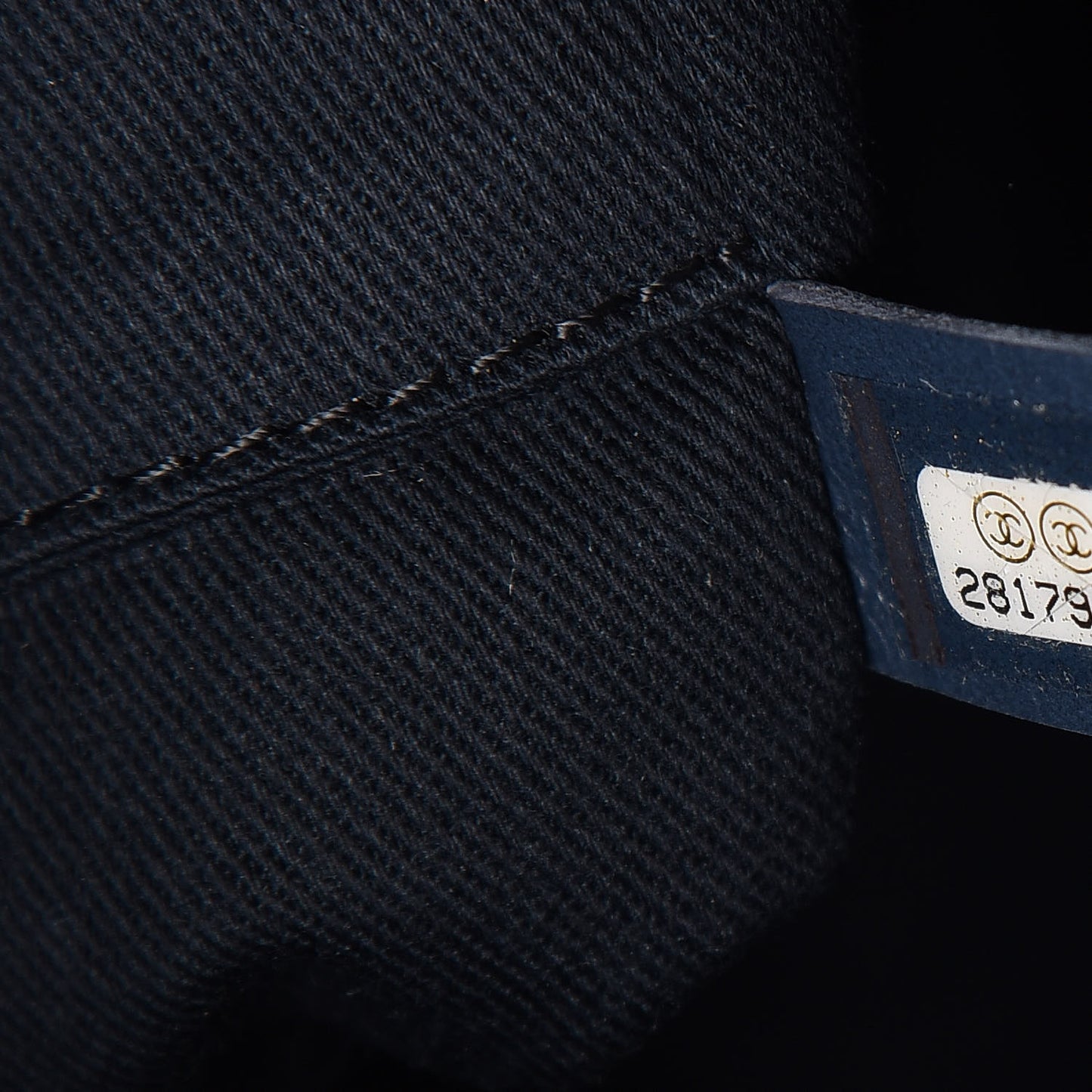 Lurex Canvas Small Deauville Tote Navy Blue Gold