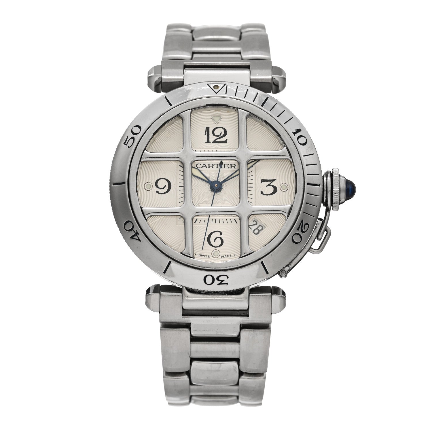 Cartier Stainless Steel 38mm Pasha C Grille Automatic Watch 1 of 4