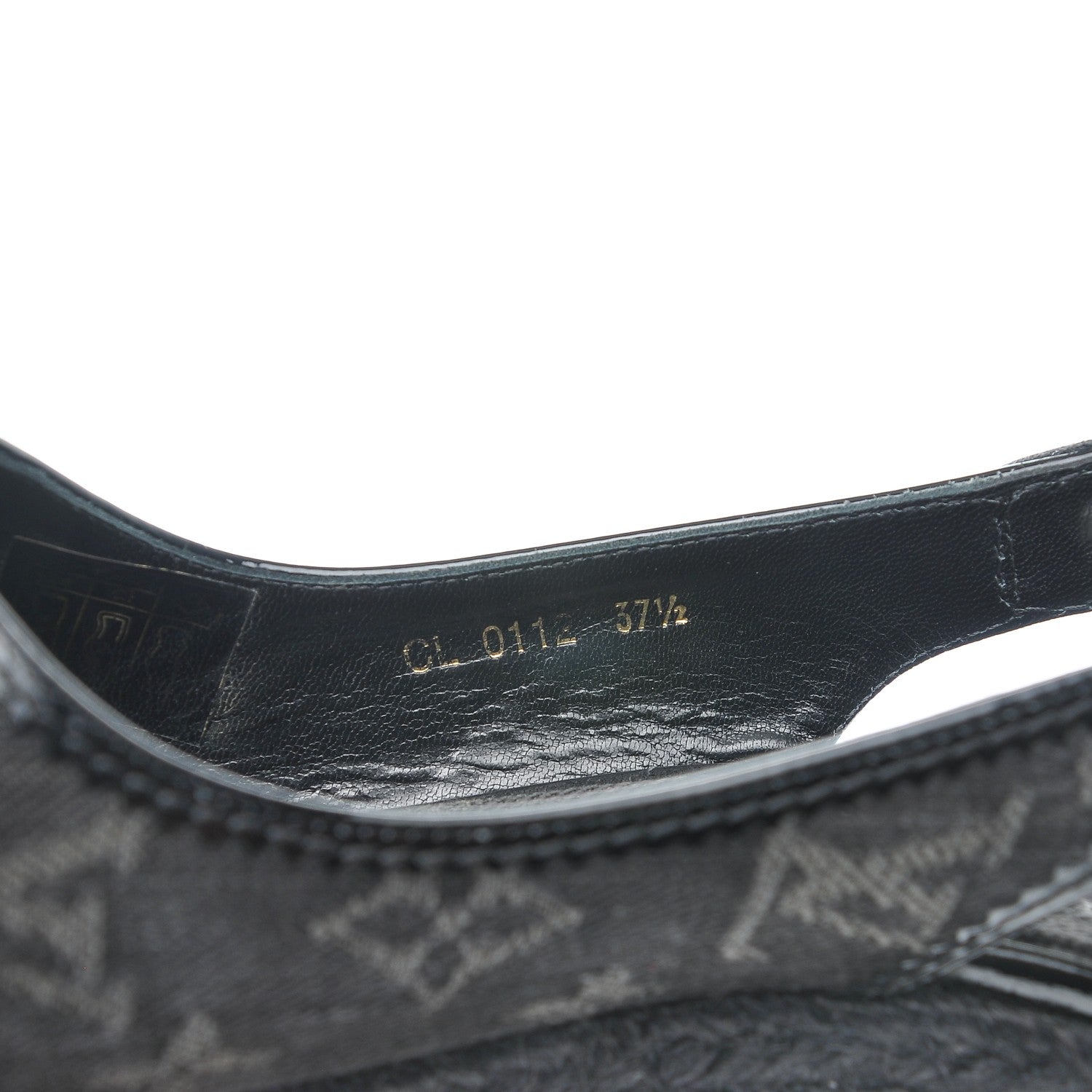Louis Vuitton Denim Patent Espadrille Wedges 37.5 Black 7 of 7