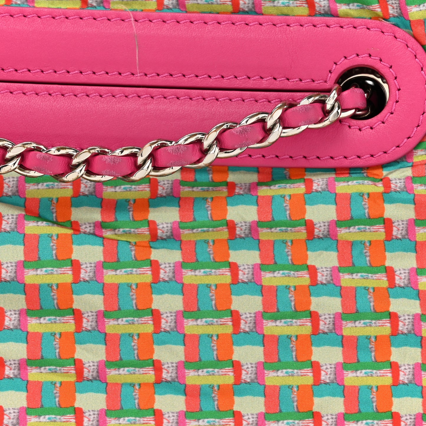 Rubber Quilted Lambskin Coco Rain Camera Bag Pink