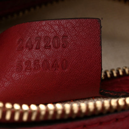 Gucci Monogram Cellarius Calfskin Vintage Web Medium Boston  Beige Ebony Soft Burgundy Peonia Flower 7 of 12