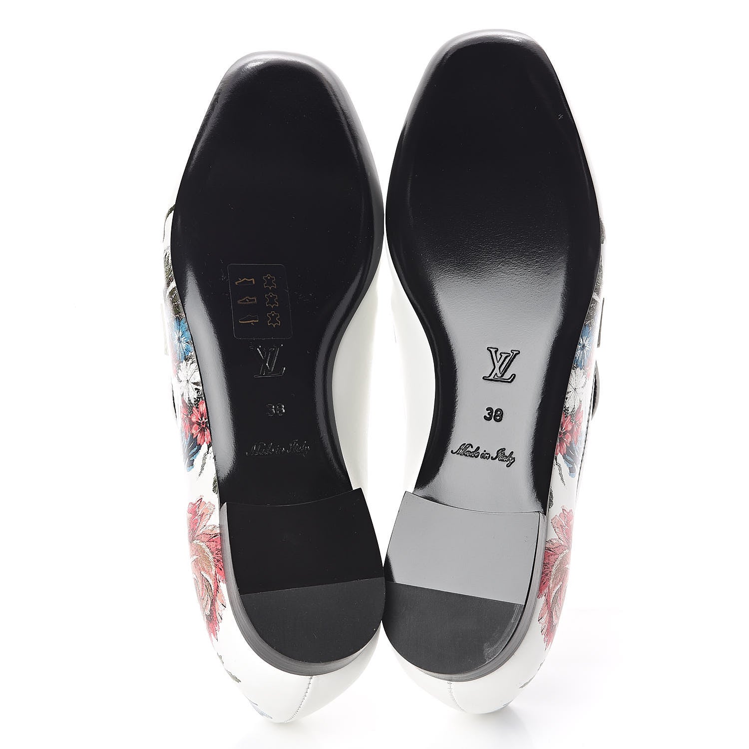Louis Vuitton Calfskin Upper Case Flat Flowers Loafer 38 White Multicolor 7 of 7