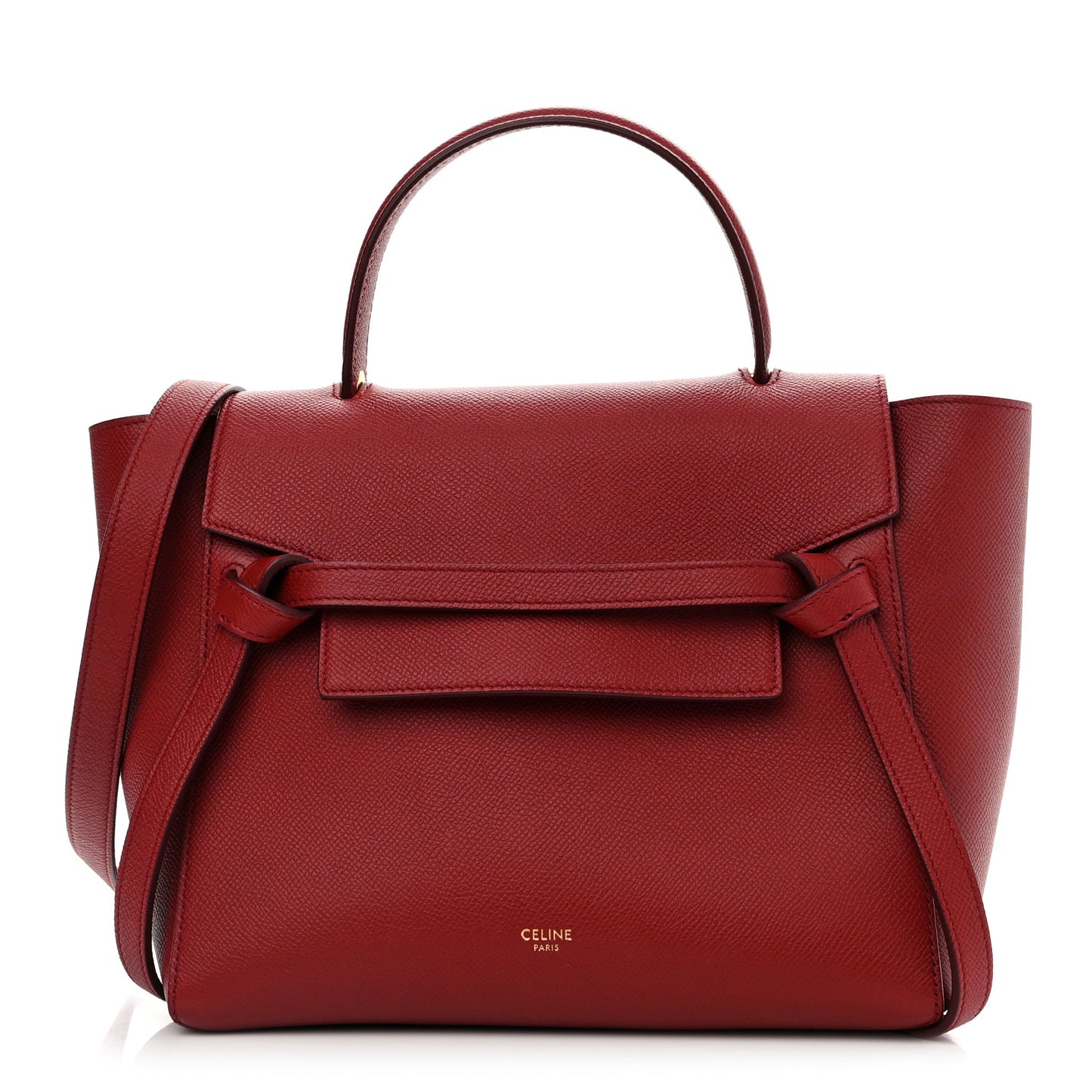 Baby Grained Calfskin Micro Belt Bag Ruby