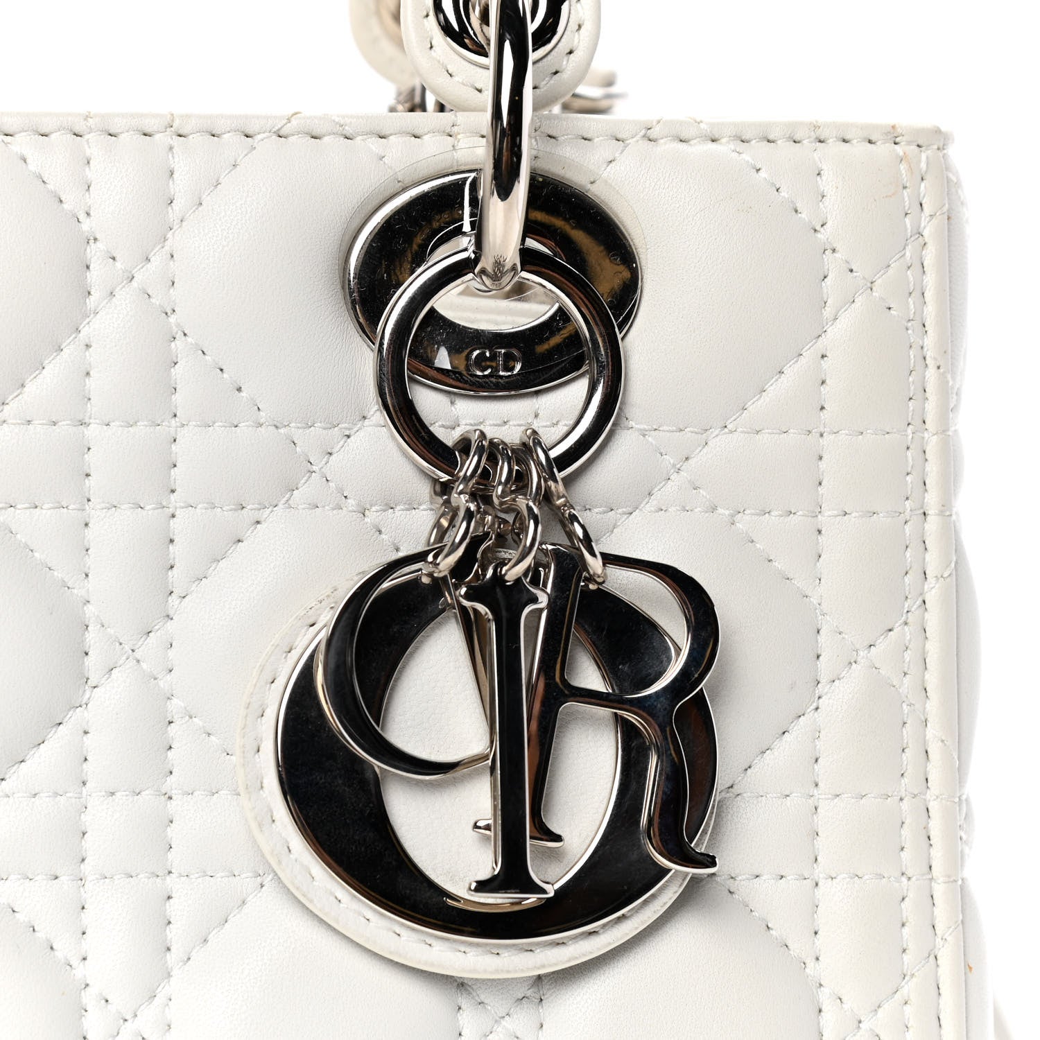 Christian Dior Lambskin Cannage Medium Lady Dior White 5 of 7