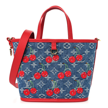 Louis Vuitton LV X TM Monogram Denim Cerises Neverfull Inside Out BB 1 of 11