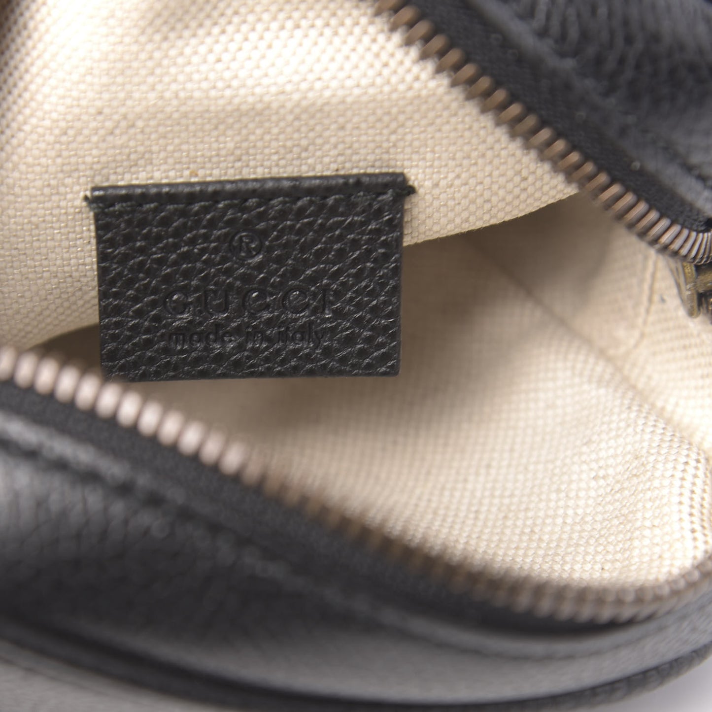 Grained Calfskin Mini Logo Messenger Bag Black