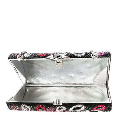Judith Leiber Swarovski Crystal Flower Minaudiere Clutch Black Multicolor 4 of 8