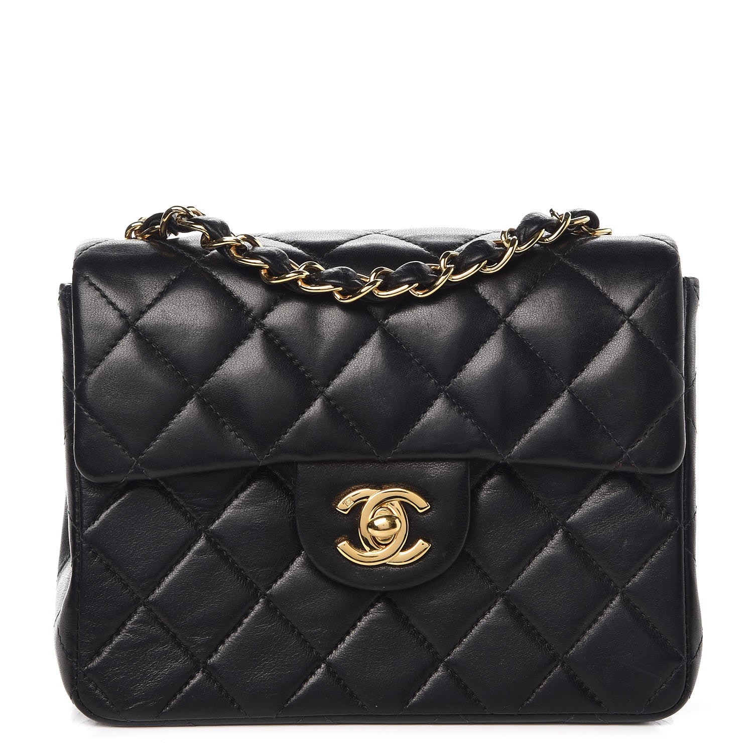Chanel Lambskin Quilted Mini Square Flap Black 1 of 9