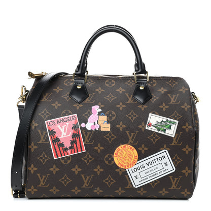 Louis Vuitton Monogram My World Tour Speedy Bandouliere 30 Black 1 of 9