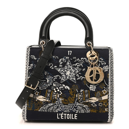 Christian Dior Embroidered L'Etoile Tarot Medium Lady Dior Blue Multicolor 1 of 9