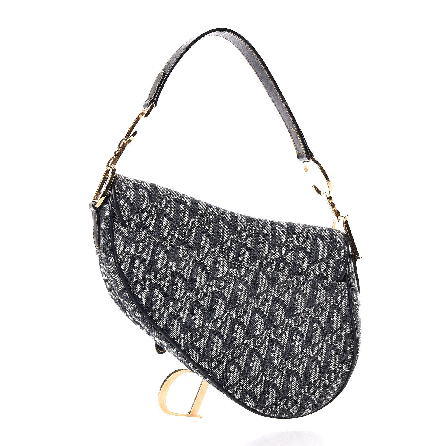 Christian Dior Monogram Saddle Bag Blue 3 of 10