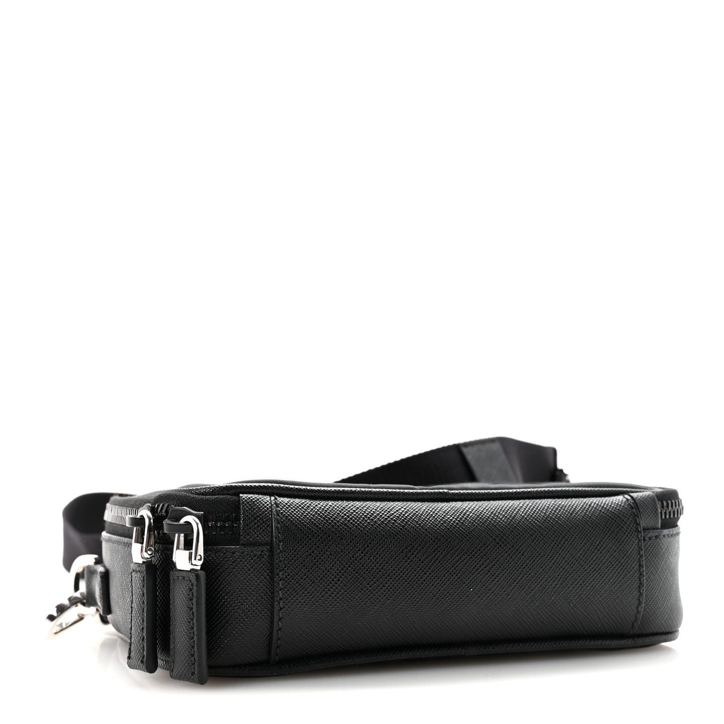 Re-Nylon Saffiano Travel Small Brique Crossbody Bag Black