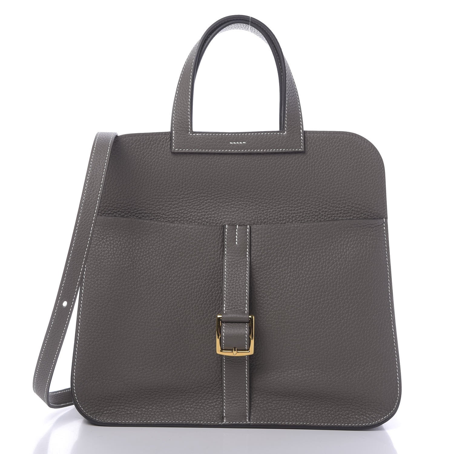 Hermes Taurillon Clemence Halzan 31 GM Etain 3 of 11