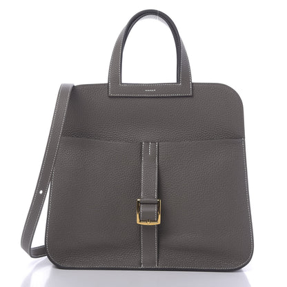 Hermes Taurillon Clemence Halzan 31 GM Etain 3 of 11