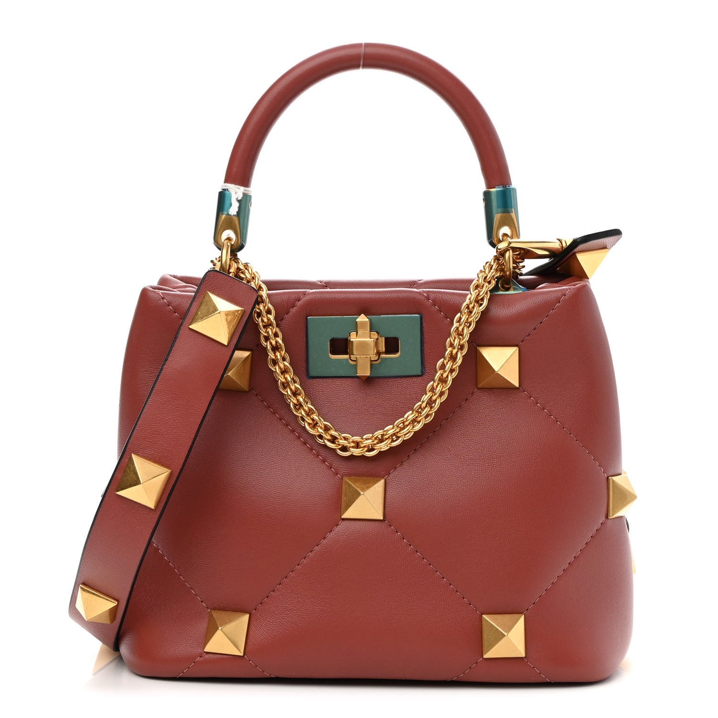 Nappa Small Roman Stud The Handle Bag Gingerbread