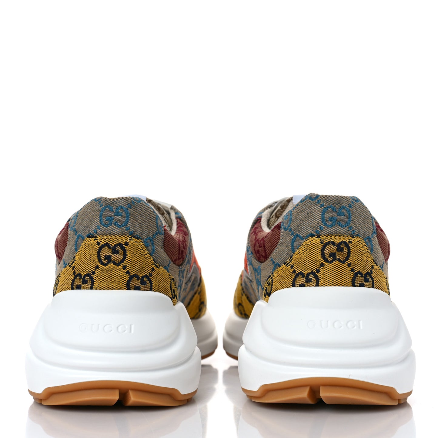 Monogram Multicolor Mens Rhyton Sneakers 8 Yellow Blue Great White Tabasco