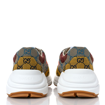 Gucci Monogram Multicolor Mens Rhyton Sneakers 8 Yellow Blue Great White Tabasco 5 of 9