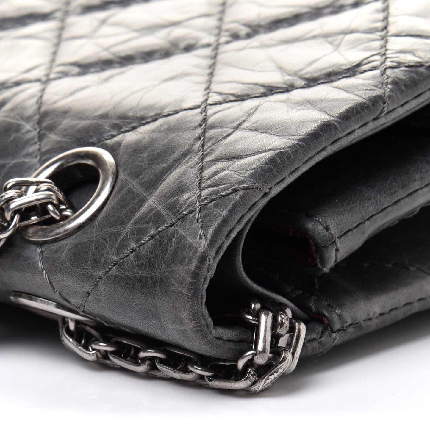 Aged Calfskin Quilted 50th Anniversary 2.55 Reissue 227 Flap Grey