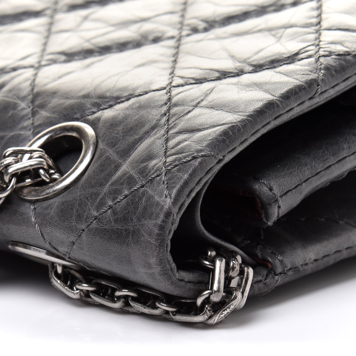 Chanel Aged Calfskin Quilted 50th Anniversary 2.55 Reissue 227 Flap Grey 12 of 16