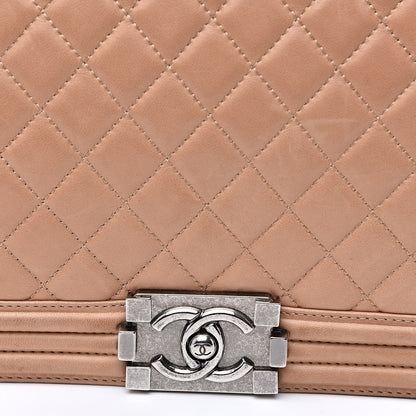 Chanel Lambskin Quilted Large Boy Flap Dark Beige 14 of 22