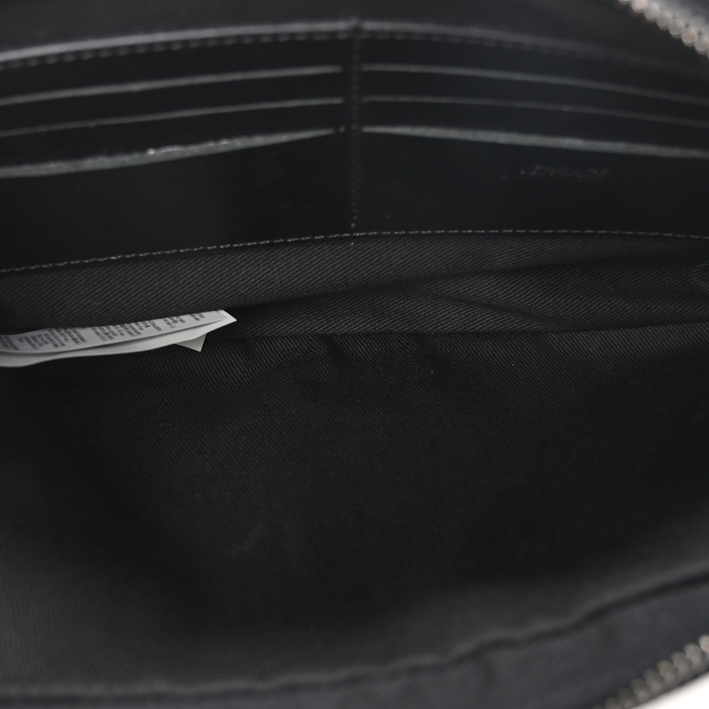 Fabric Jacquard Calfskin Barocco Wristlet Pouch Black