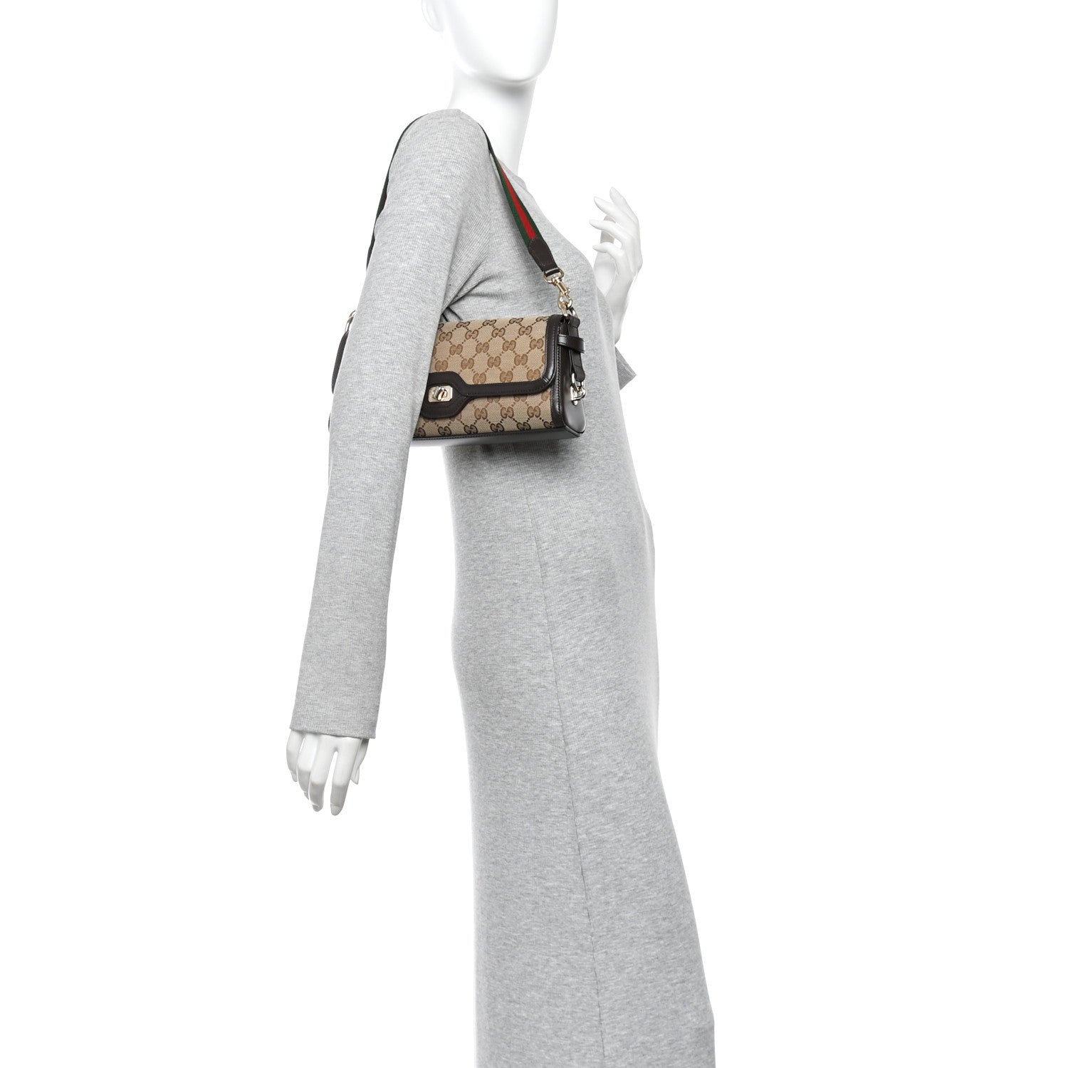 Gucci GG Monogram Small Luce Shoulder Bag Beige Ebony 2 of 10