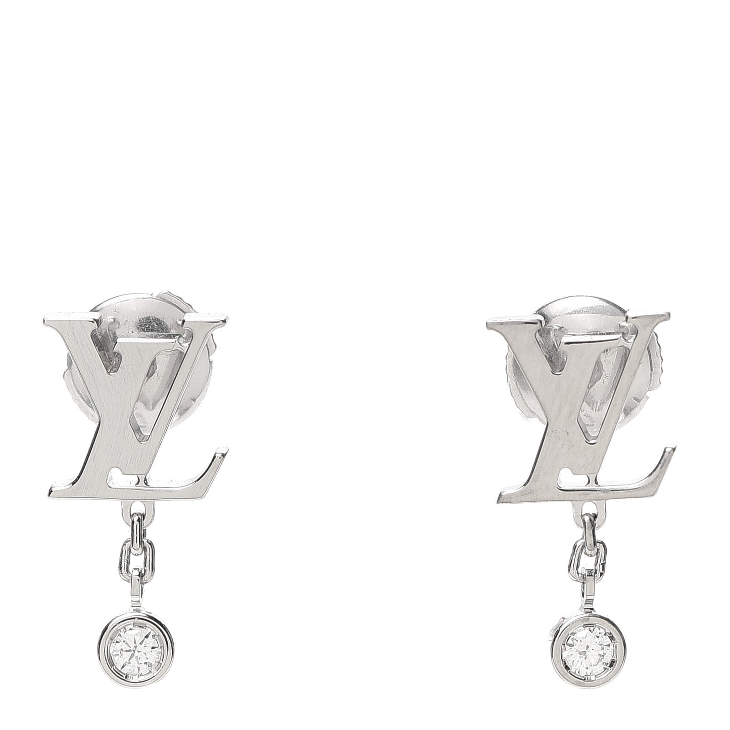 18K White Gold Diamond Idylle Blossom LV Stud Earrings