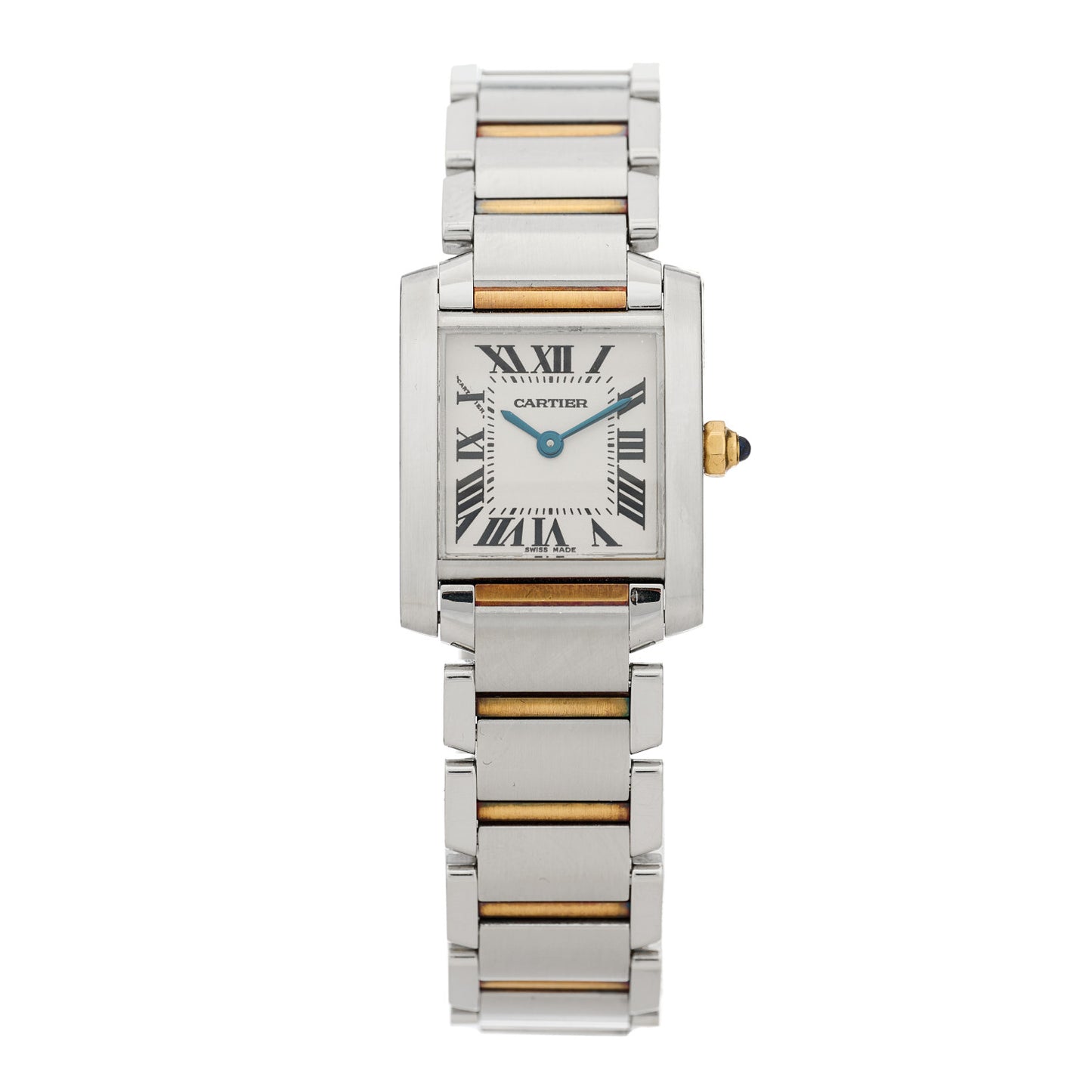 Stainless Steel 18K Yellow Gold 20mm Tank Francaise Quartz Watch