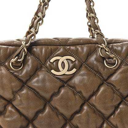 Chanel Calfskin Bubble Quilt Bowler Brown 8 of 10
