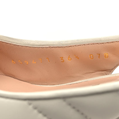 Gucci Nappa Charlotte Chevron Matelasse Double G 75mm Slingback Pumps 36.5 Mystic White 6 of 8