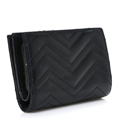 Gucci Calfskin Matelasse GG Marmont Card Case Wallet Black 3 of 7
