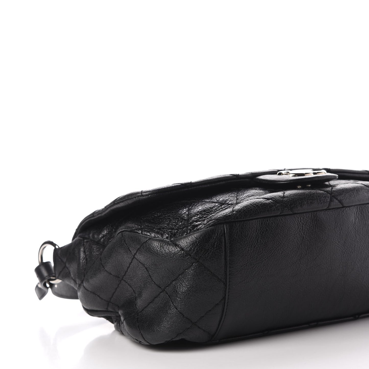 Glazed Calfskin XL On The Road Flap Black