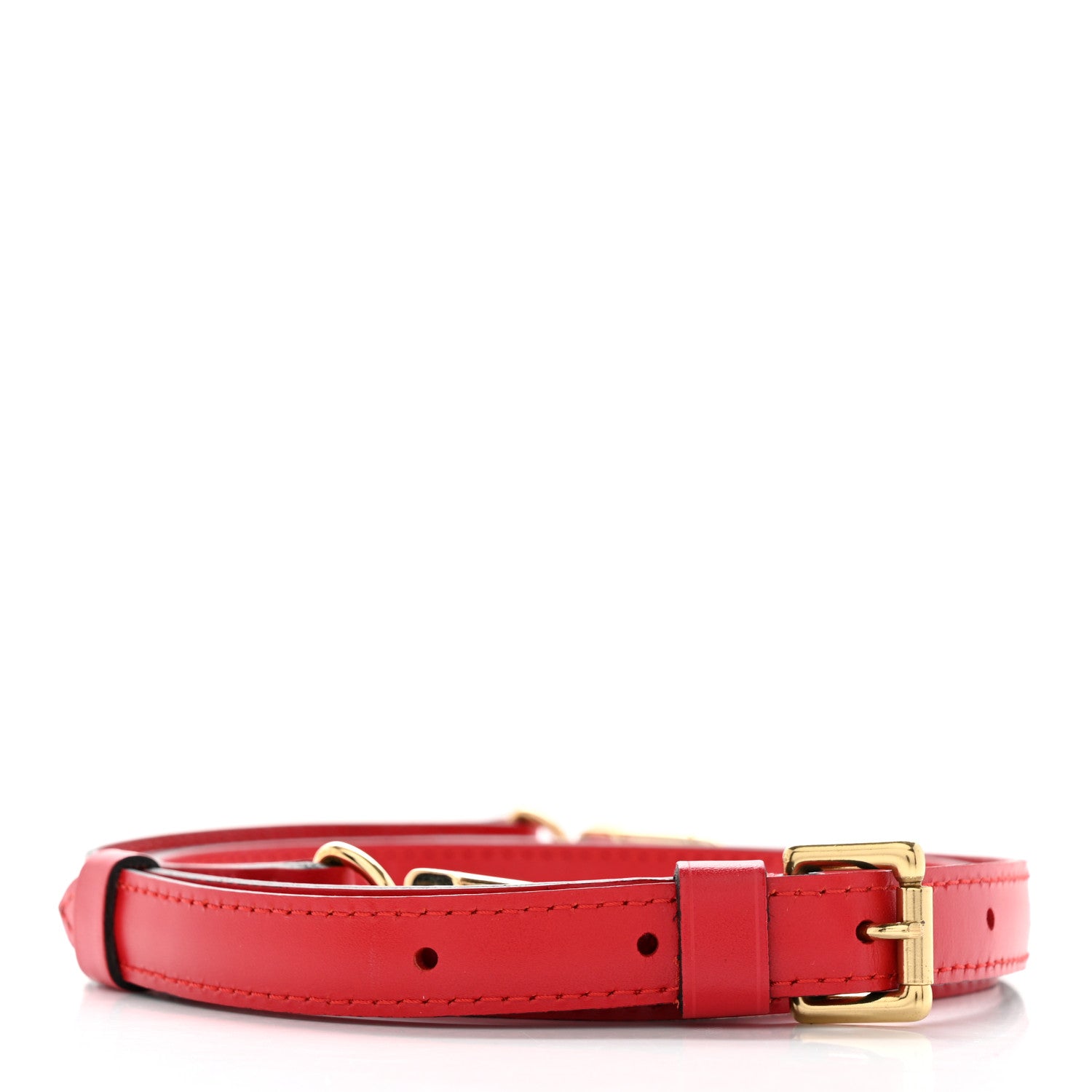 Louis Vuitton Calfskin 16mm Adjustable Shoulder Strap Red 2 of 4