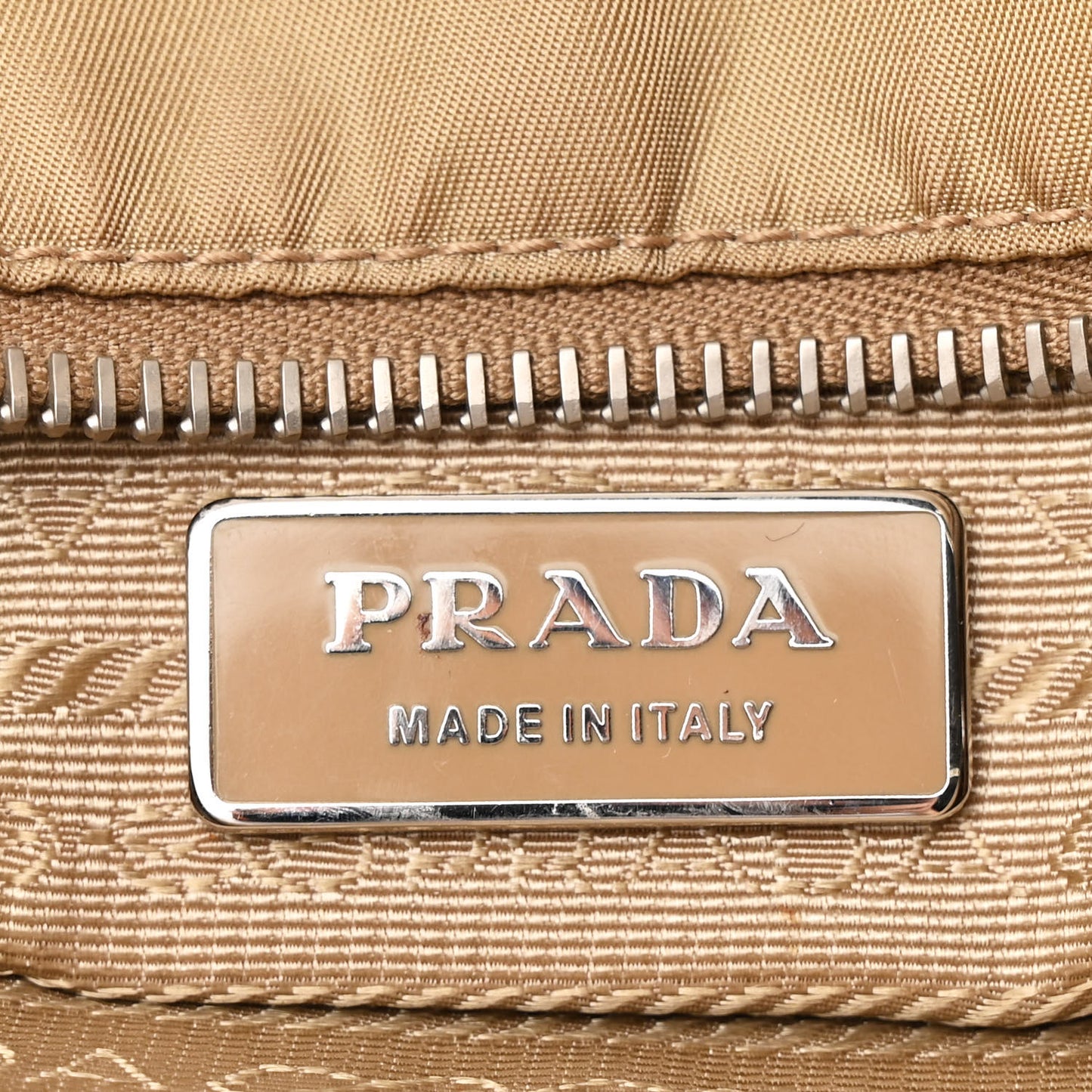 Tessuto Spazzolato Logo Shoulder Bag Sabbia