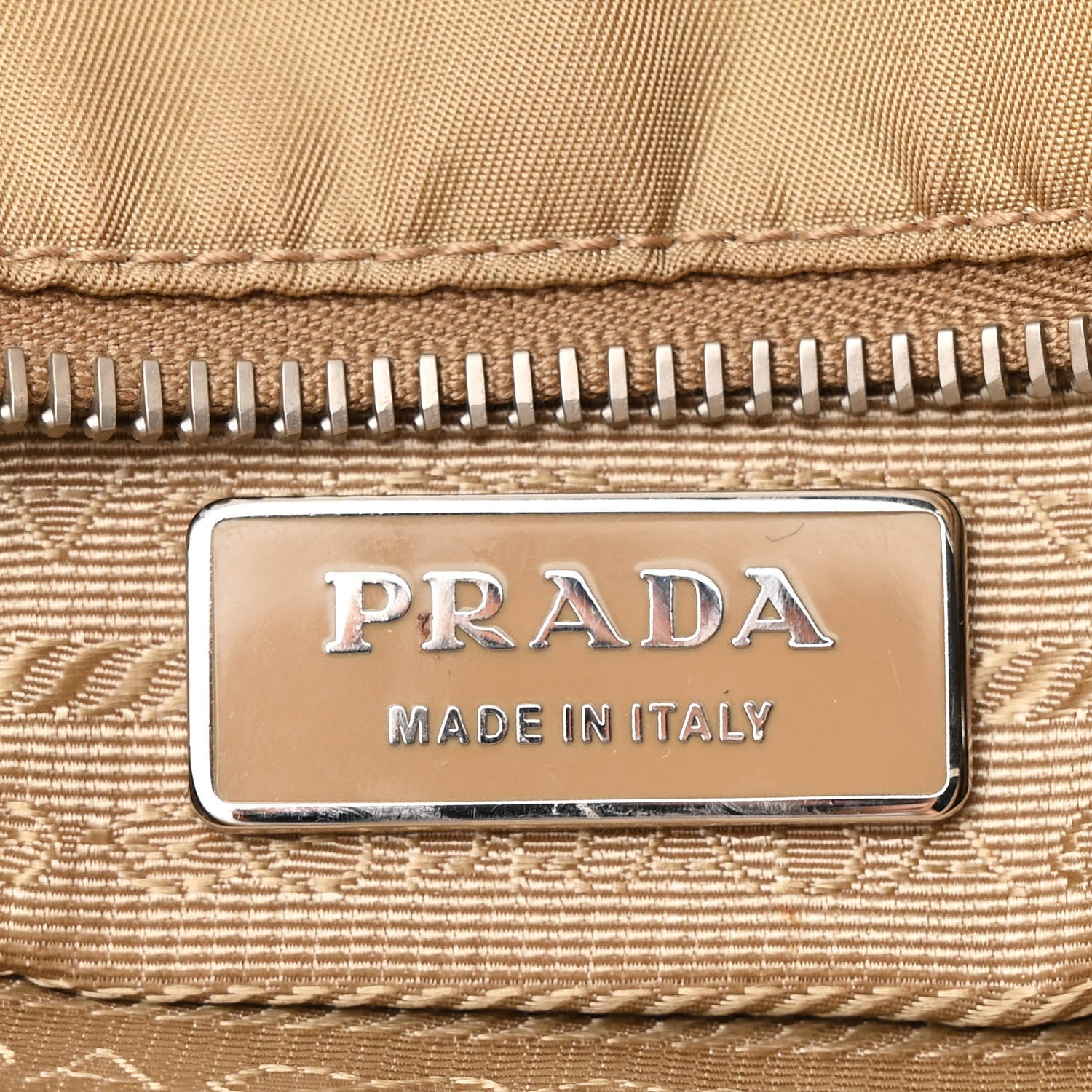 Prada Tessuto Spazzolato Logo Shoulder Bag Sabbia 6 of 11