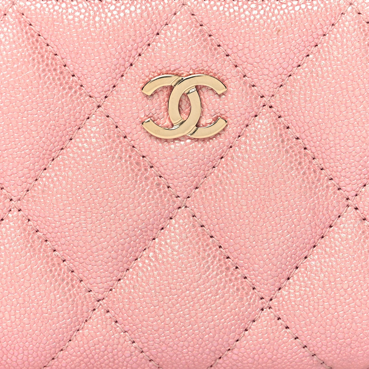 Chanel Iridescent Caviar Quilted Zip Coin Purse Pink 9 of 9