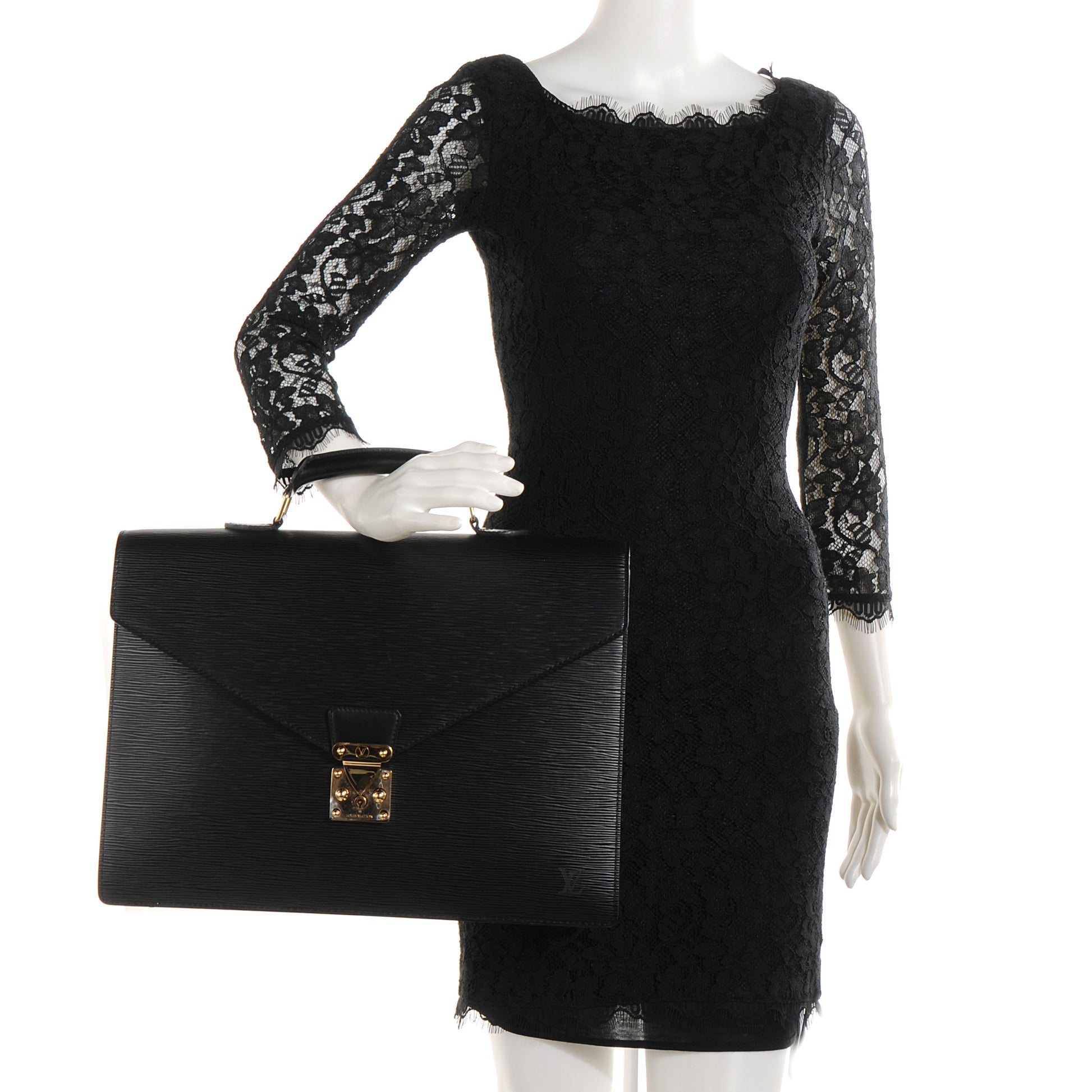 Louis Vuitton Epi Serviette Ambassadeur Briefcase Black 2 of 7